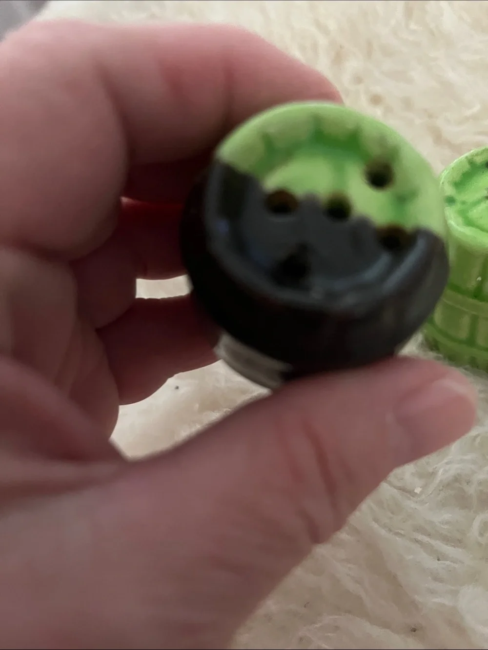 Green & Black Ceramic Barrel Salt and Pepper Set